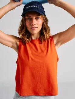 ThinkFast Mesh Cropped Muscle Tank -Daily Fit Wear Shop CH OV JUNE ECOMM ThinkFast Mesh Cropped Muscle Tank Lava 0648 a8b81712 51e0 451b 8cbb 04616ce1e9f6