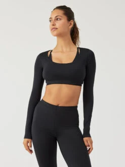 Sculpt Longsleeve Crop Top -Daily Fit Wear Shop W202018 SPT BLK Sculpt Longsleeve Crop Top Black 048 nSdHCk3