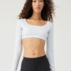 Sculpt Longsleeve Crop Top -Daily Fit Wear Shop W202018 SPT JSE Sculpt Longsleeve Crop Top Jasmine 302 D7tUBLl