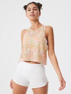 FastTrack Mesh Tank -Daily Fit Wear Shop W301490 SMS PKM Fast Track Tank Pink Marble 055