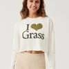 I Love Grass Cropped Longsleeve