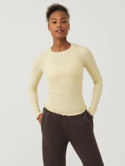 SoftRib Longsleeve -Daily Fit Wear Shop W302001 CTR WHT SheerRib Longsleeve Wheat 005 aXh2Jsv