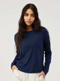 Merino Wool Longsleeve 9 Merino Wool Longsleeve -Daily Fit Wear Shop W302043 MNW NVY Merino Wool Longsleeve Navy 028 nvPFd1w