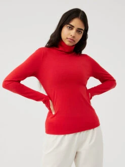 Merino Wool Turtleneck -Daily Fit Wear Shop W302045 MNW SWY Merino Wool Turtleneck Strawberry 062 cdbYhQI