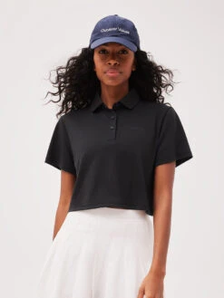 Birdie Cropped Polo 10 Birdie Cropped Polo -Daily Fit Wear Shop W302199 DRP BLK Birdie Cropped Polo Black 124 1 1duWFVV
