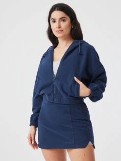 Organic Cotton Terry Full Zip Sweatshirt -Daily Fit Wear Shop W501821 CTT DSY Pickup Rally Zip Up Dark Sky 105 Rkc9LY0