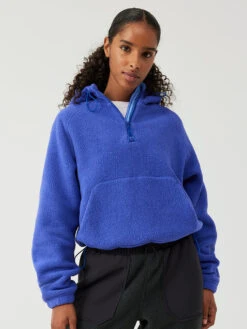 PrimoFleece 1/4 Zip Hoodie -Daily Fit Wear Shop W801572 PMF TBB PrimoFleece Pullover Tanzanite Black Black 021 xnlR77P